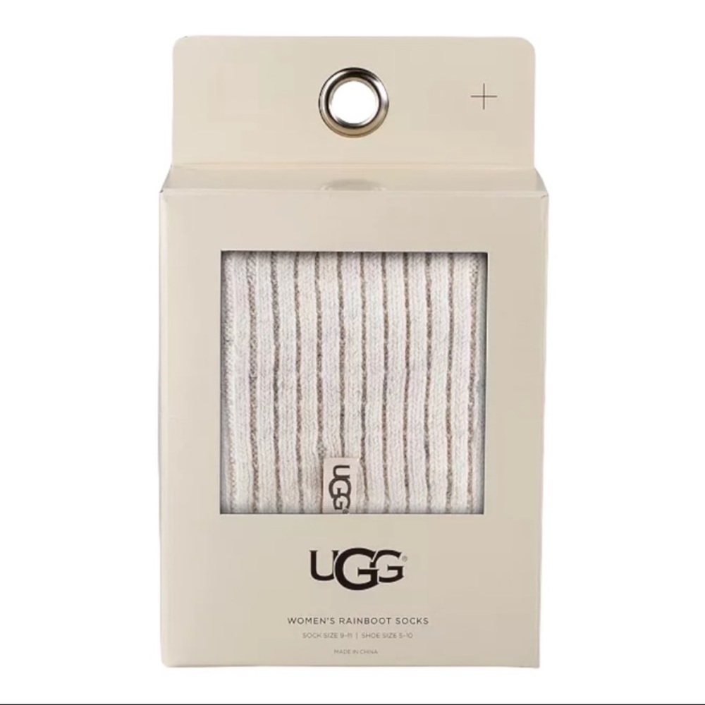 UGG Tall Boot Socks in Cream. Shaye Rain Boot Socks Cable Knit Knee High NEW NIB - Picture 5 of 9
